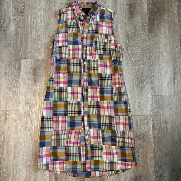 Vintage Ralph Lauren Plaid Patchwork Button-Up Dress – Medium - Picture 1 of 5